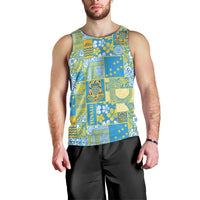 Tuvalu Manuia te Kilisimasi Men Tank Top Pacific Patchwork Xmas Vibes - Polynesian Pride