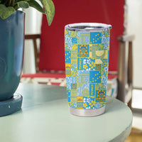 Tuvalu Manuia te Kilisimasi Tumbler Cup Pacific Patchwork Xmas Vibes - Polynesian Pride