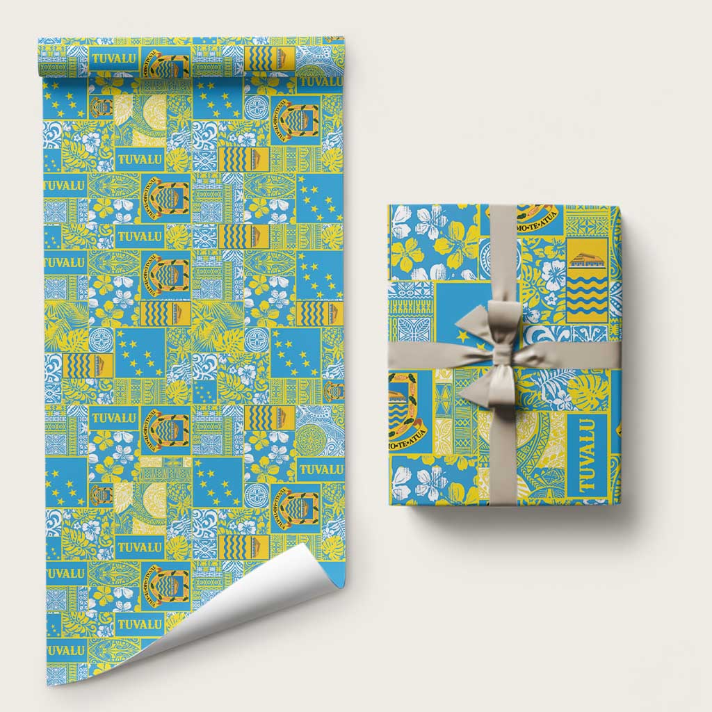 Tuvalu Manuia te Kilisimasi Wrapping Paper Pacific Patchwork Xmas Vibes - Polynesian Pride