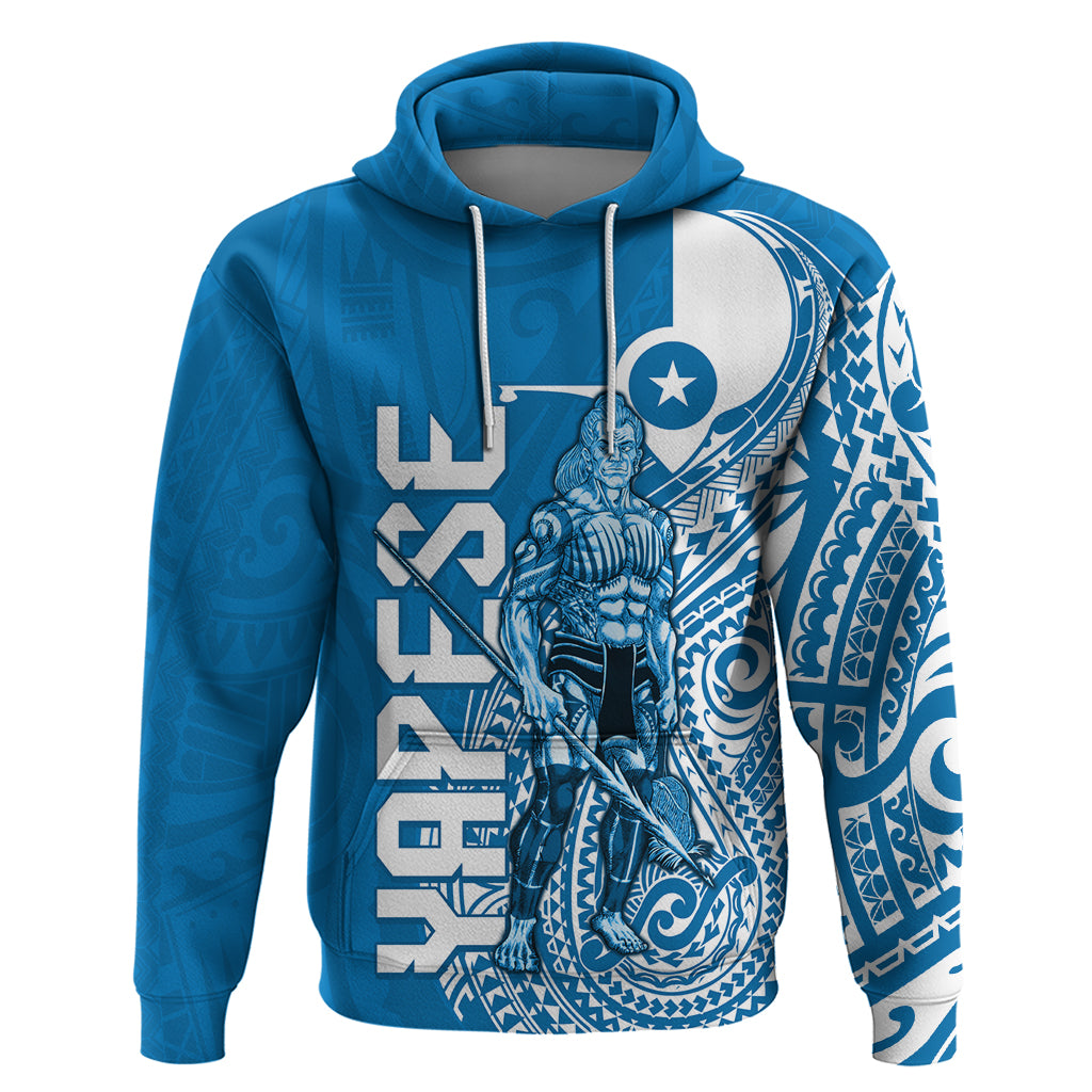 Yap Day 1 March Hoodie Micronesia Yapese Warrior LT9 Pullover Hoodie Blue - Polynesian Pride