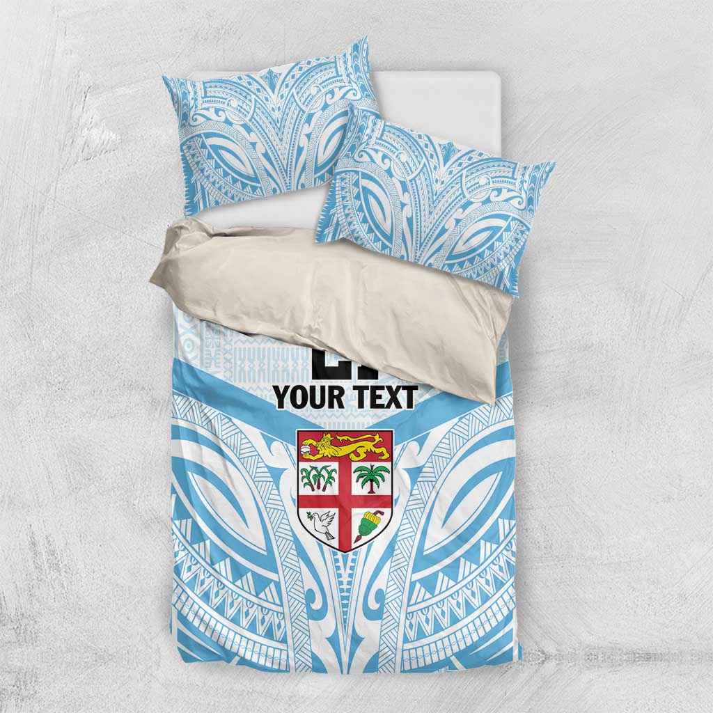 Fiji Football Custom Bedding Set Bula Boys Go Champions LT9 US Twin 172cm x 218cm Blue - Polynesian Pride