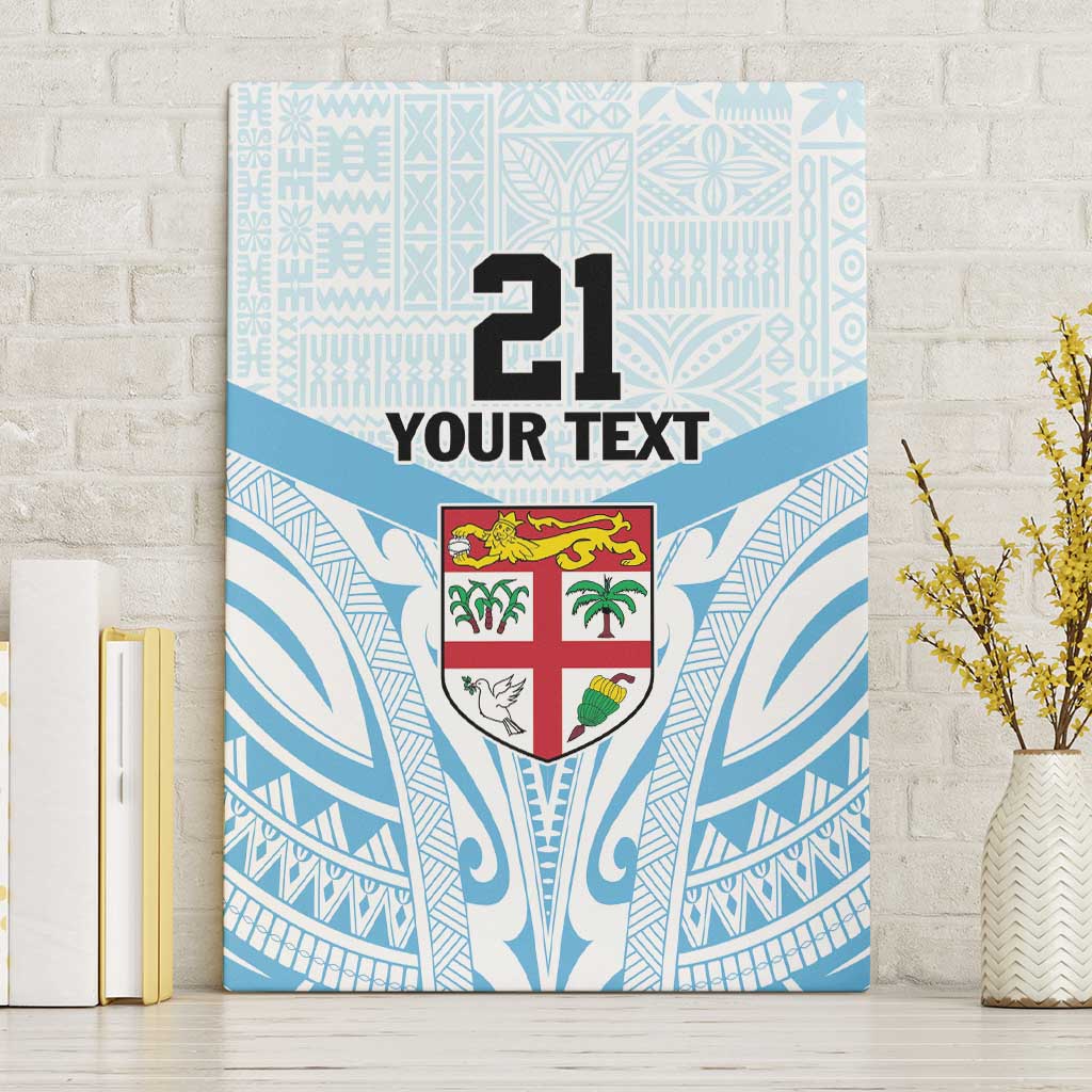 Fiji Football Custom Canvas Wall Art Bula Boys Go Champions LT9 Without Frame Blue - Polynesian Pride