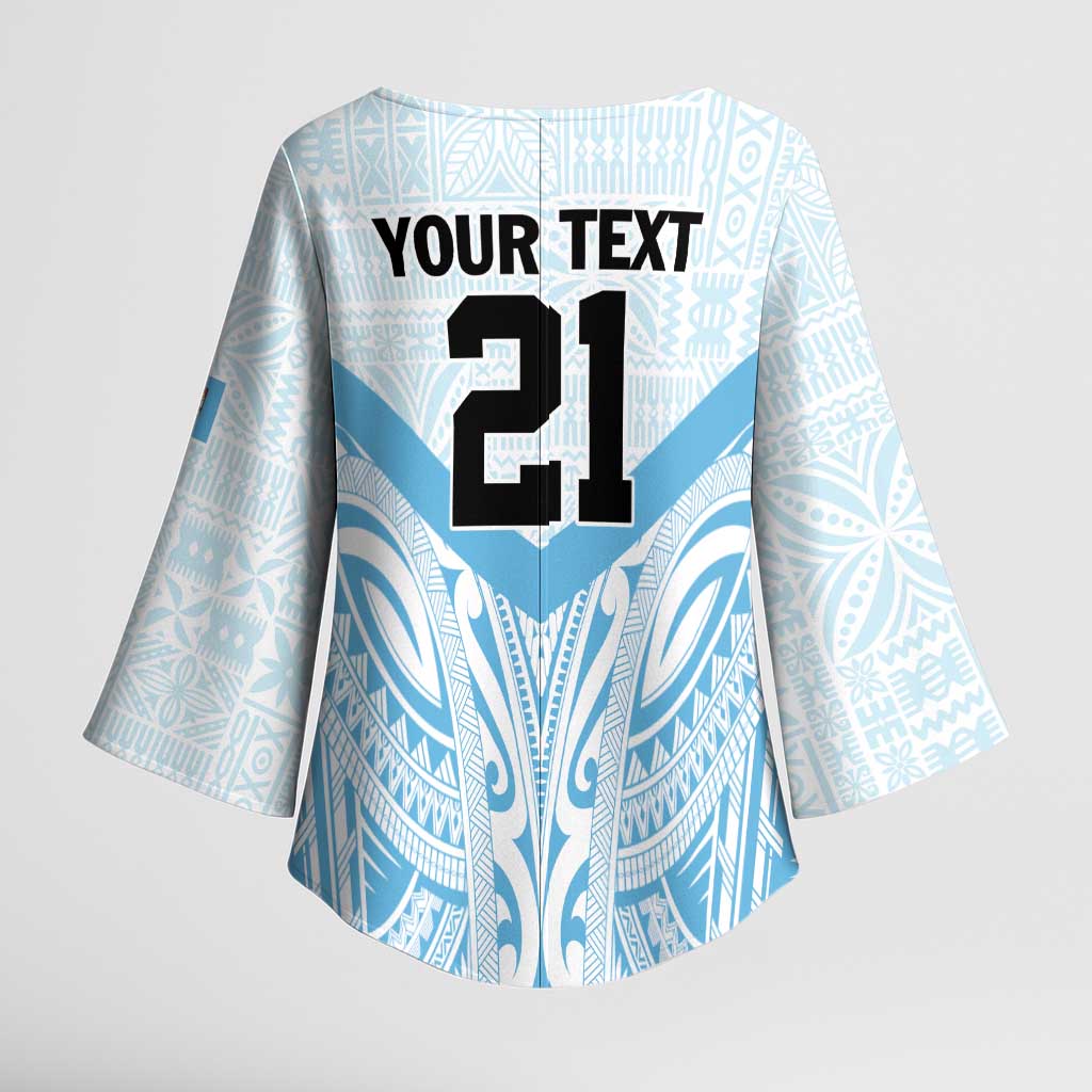 Fiji Football Custom Kimono Sleeve Blouse Bula Boys Go Champions - Polynesian Pride