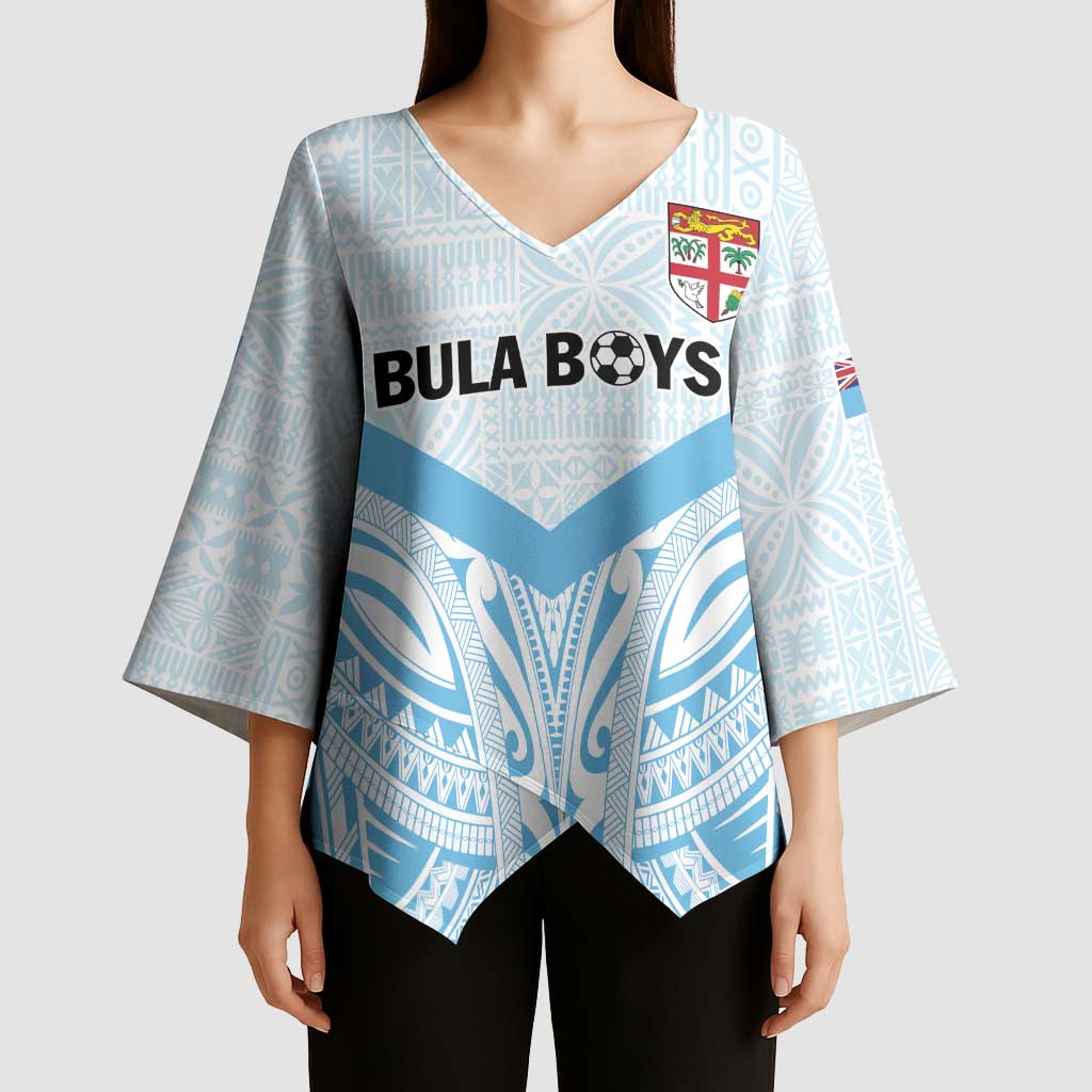 Fiji Football Custom Kimono Sleeve Blouse Bula Boys Go Champions - Polynesian Pride