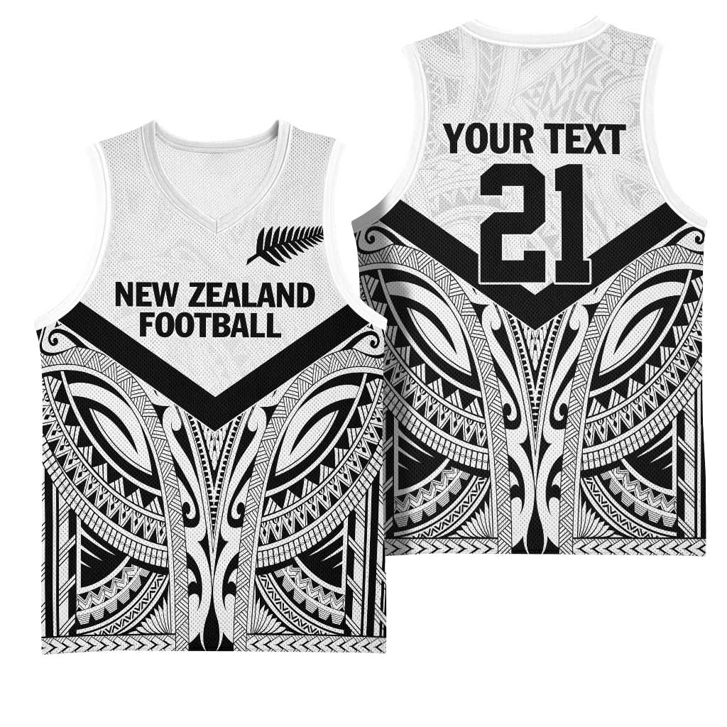 New Zealand Football Custom Basketball Jersey All White Fern Go Champions LT9 - Polynesian Pride
