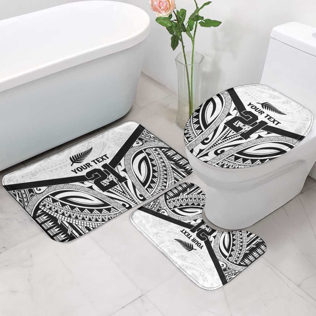 New Zealand Football Custom Bathroom Set All White Fern Go Champions - Polynesian Pride
