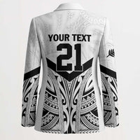 New Zealand Football Custom Blazer All White Fern Go Champions - Polynesian Pride
