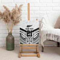 New Zealand Football Custom Canvas Wall Art All White Fern Go Champions
