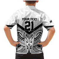 New Zealand Football Custom Family Matching Mermaid Dress and Hawaiian Shirt All White Fern Go Champions LT9 - Polynesian Pride