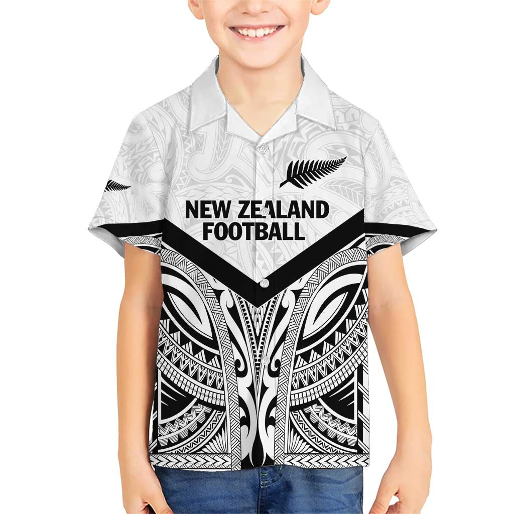 New Zealand Football Custom Family Matching Short Sleeve Bodycon Dress and Hawaiian Shirt All White Fern Go Champions LT9 Son's Shirt White - Polynesian Pride