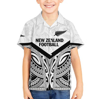 New Zealand Football Custom Family Matching Short Sleeve Bodycon Dress and Hawaiian Shirt All White Fern Go Champions LT9 Son's Shirt White - Polynesian Pride