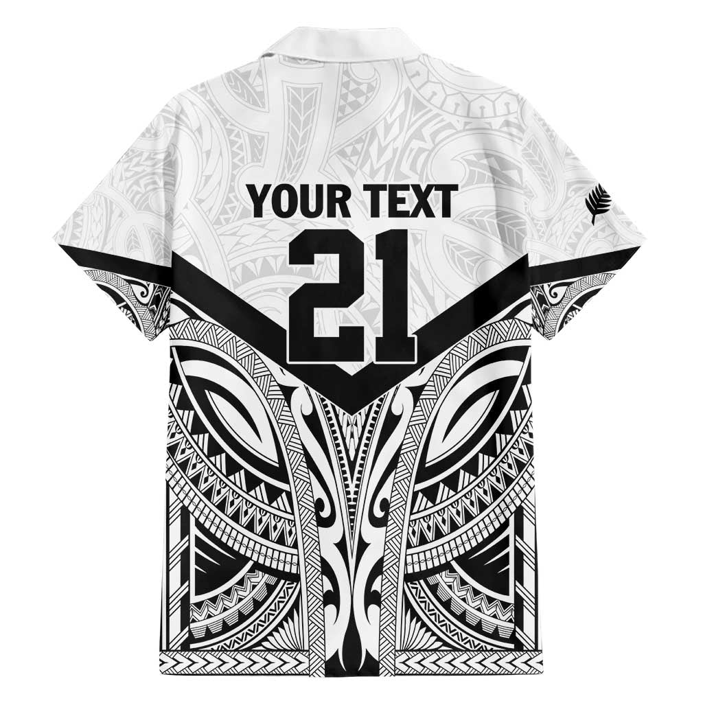 New Zealand Football Custom Hawaiian Shirt All White Fern Go Champions