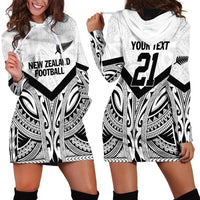 New Zealand Football Custom Hoodie Dress All White Fern Go Champions LT9 - Polynesian Pride