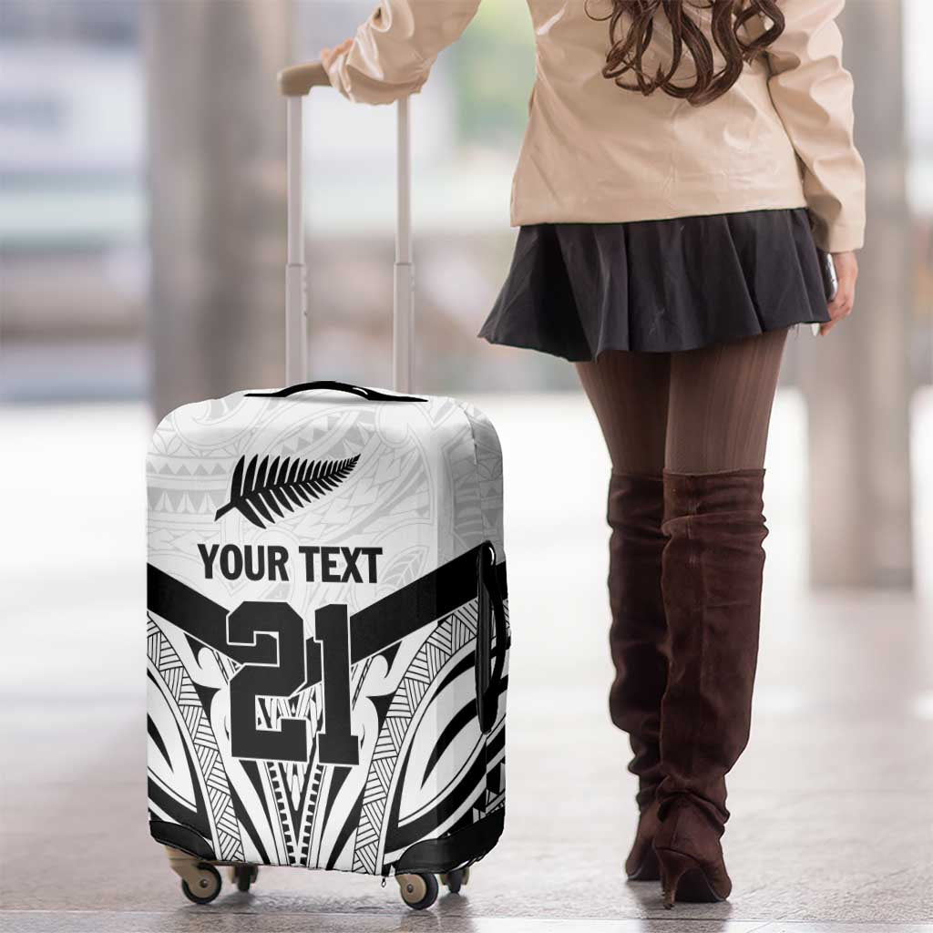 New Zealand Football Custom Luggage Cover All White Fern Go Champions
