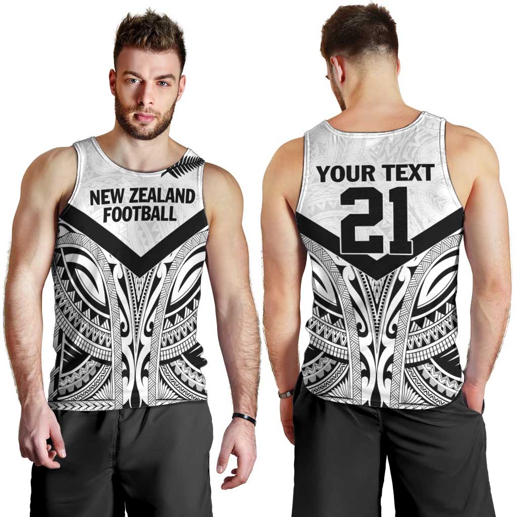 New Zealand Football Custom Men Tank Top All White Fern Go Champions