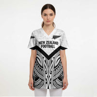 New Zealand Football Custom Scrub Top All White Fern Go Champions - Polynesian Pride
