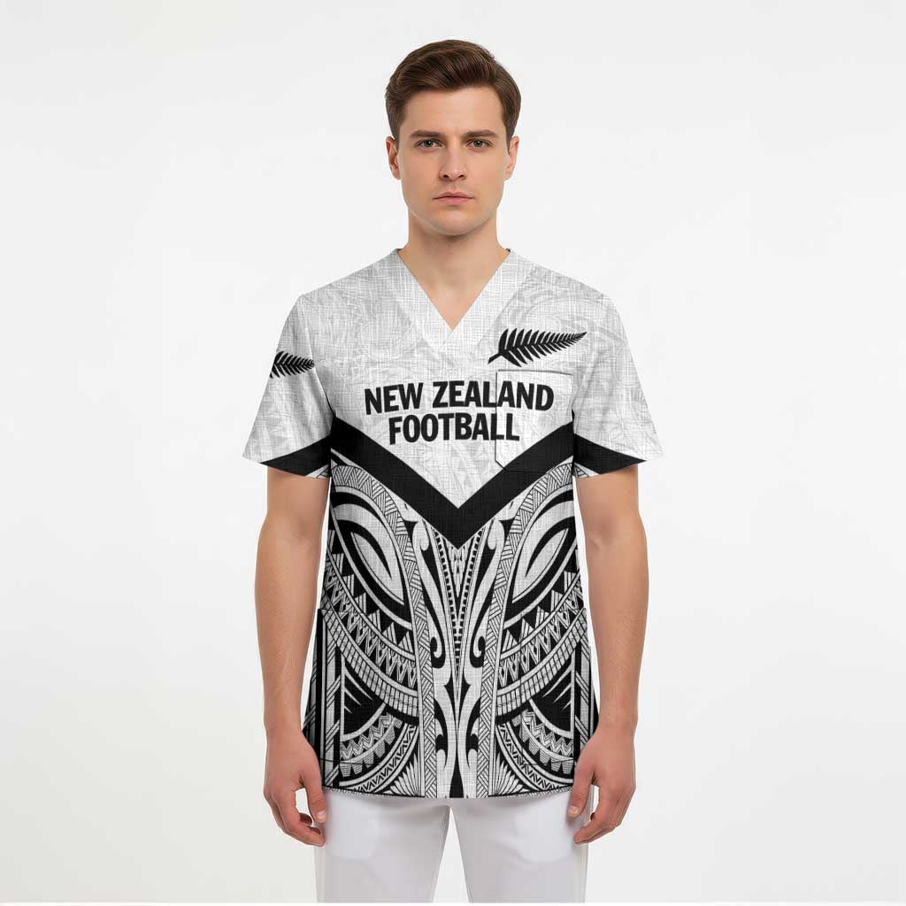 New Zealand Football Custom Scrub Top All White Fern Go Champions - Polynesian Pride