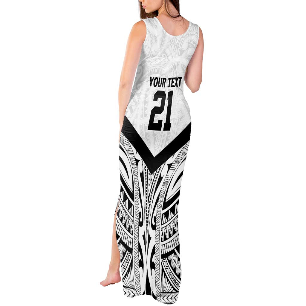 New Zealand Football Custom Tank Maxi Dress All White Fern Go Champions LT9 - Polynesian Pride