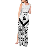 New Zealand Football Custom Tank Maxi Dress All White Fern Go Champions LT9 - Polynesian Pride