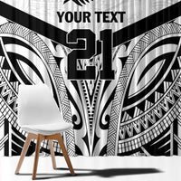 New Zealand Football Custom Window Curtain All White Fern Go Champions