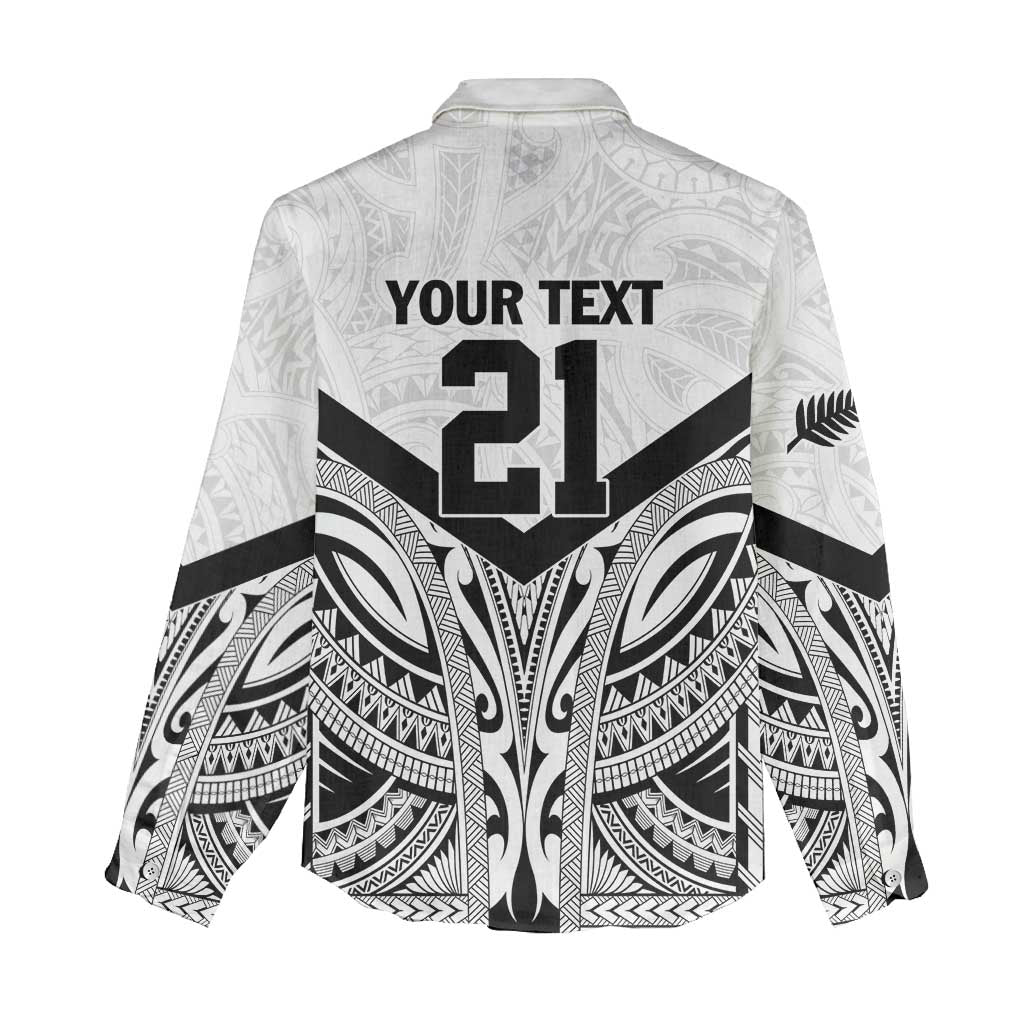 New Zealand Football Custom Women Casual Shirt All White Fern Go Champions