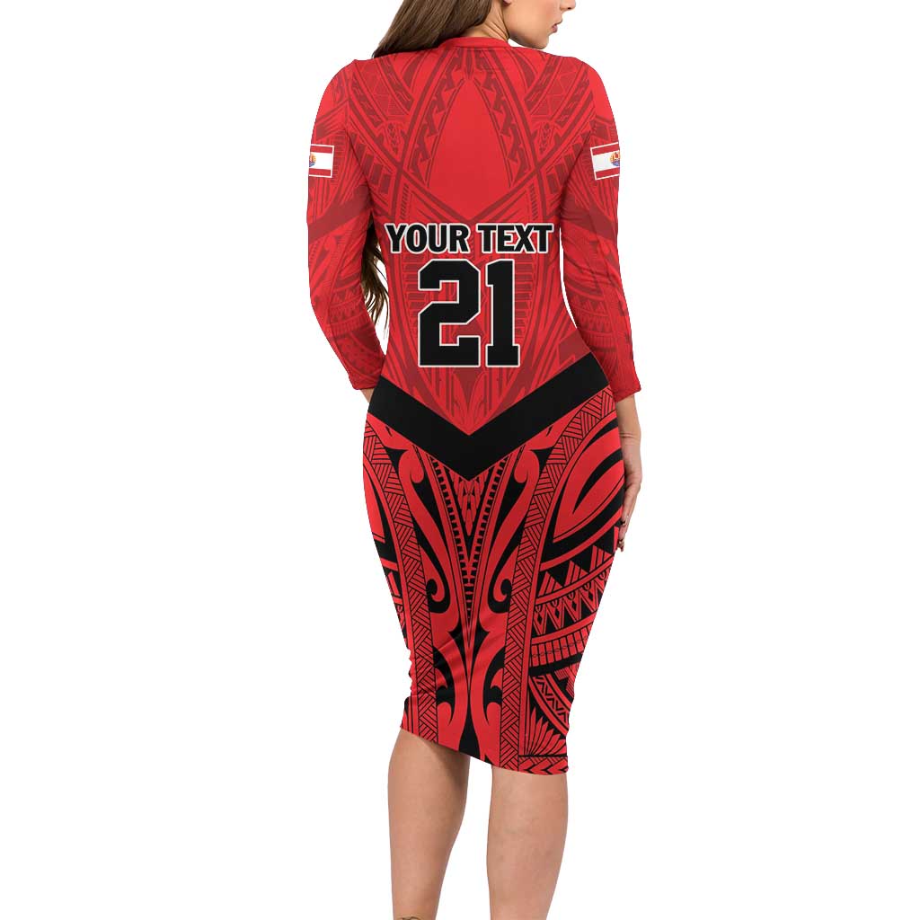Tahiti Football Custom Family Matching Long Sleeve Bodycon Dress and Hawaiian Shirt Toa Aito Go Champions LT9 - Polynesian Pride