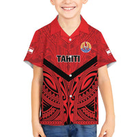 Tahiti Football Custom Family Matching Puletasi and Hawaiian Shirt Toa Aito Go Champions LT9 Son's Shirt Red - Polynesian Pride