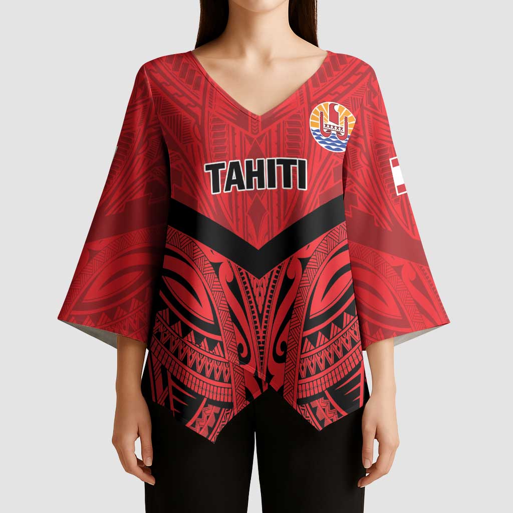 Tahiti Football Custom Kimono Sleeve Blouse Toa Aito Go Champions - Polynesian Pride
