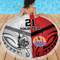 New Caledonia-Tahiti Football Custom Beach Blanket Together Go Champions