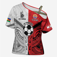 New Caledonia-Tahiti Football Custom Cross Shoulder Shirt Together Go Champions - Polynesian Pride