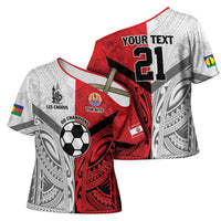New Caledonia-Tahiti Football Custom Cross Shoulder Shirt Together Go Champions - Polynesian Pride