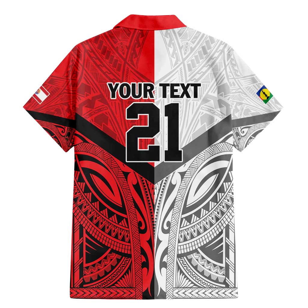 New Caledonia-Tahiti Football Custom Family Matching Mermaid Dress and Hawaiian Shirt Together Go Champions