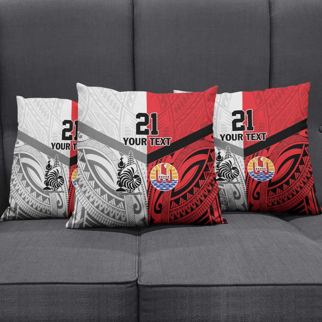 New Caledonia-Tahiti Football Custom Pillow Cover Together Go Champions - Polynesian Pride