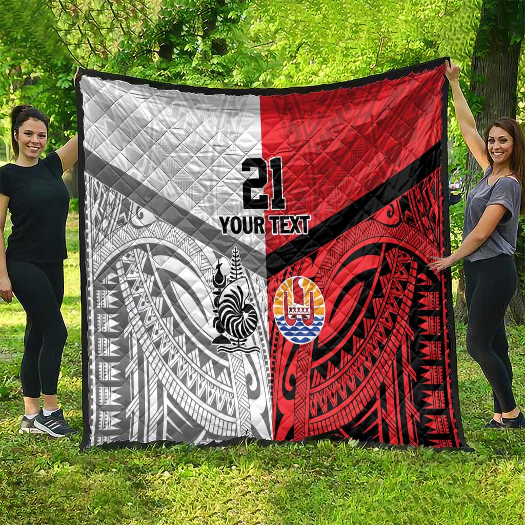 New Caledonia-Tahiti Football Custom Quilt Together Go Champions