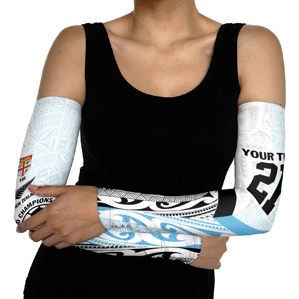 New Zealand-Fiji Football Custom Arm Sleeves Together Go Champions - Polynesian Pride