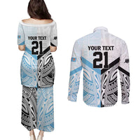 New Zealand-Fiji Football Custom Couples Matching Puletasi and Long Sleeve Button Shirt Together Go Champions LT9 - Polynesian Pride