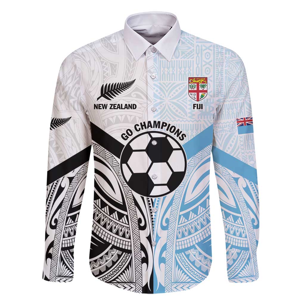 New Zealand-Fiji Football Custom Family Matching Mermaid Dress and Hawaiian Shirt Together Go Champions