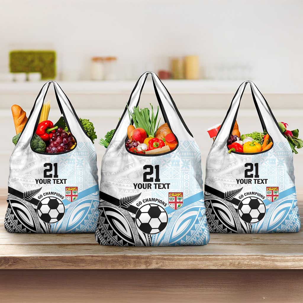New Zealand-Fiji Football Custom Grocery Bag Together Go Champions