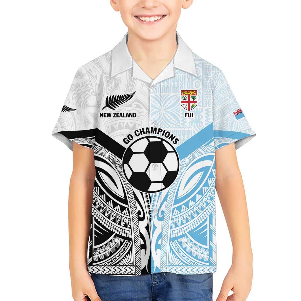 New Zealand-Fiji Football Custom Hawaiian Shirt Together Go Champions LT9 - Polynesian Pride