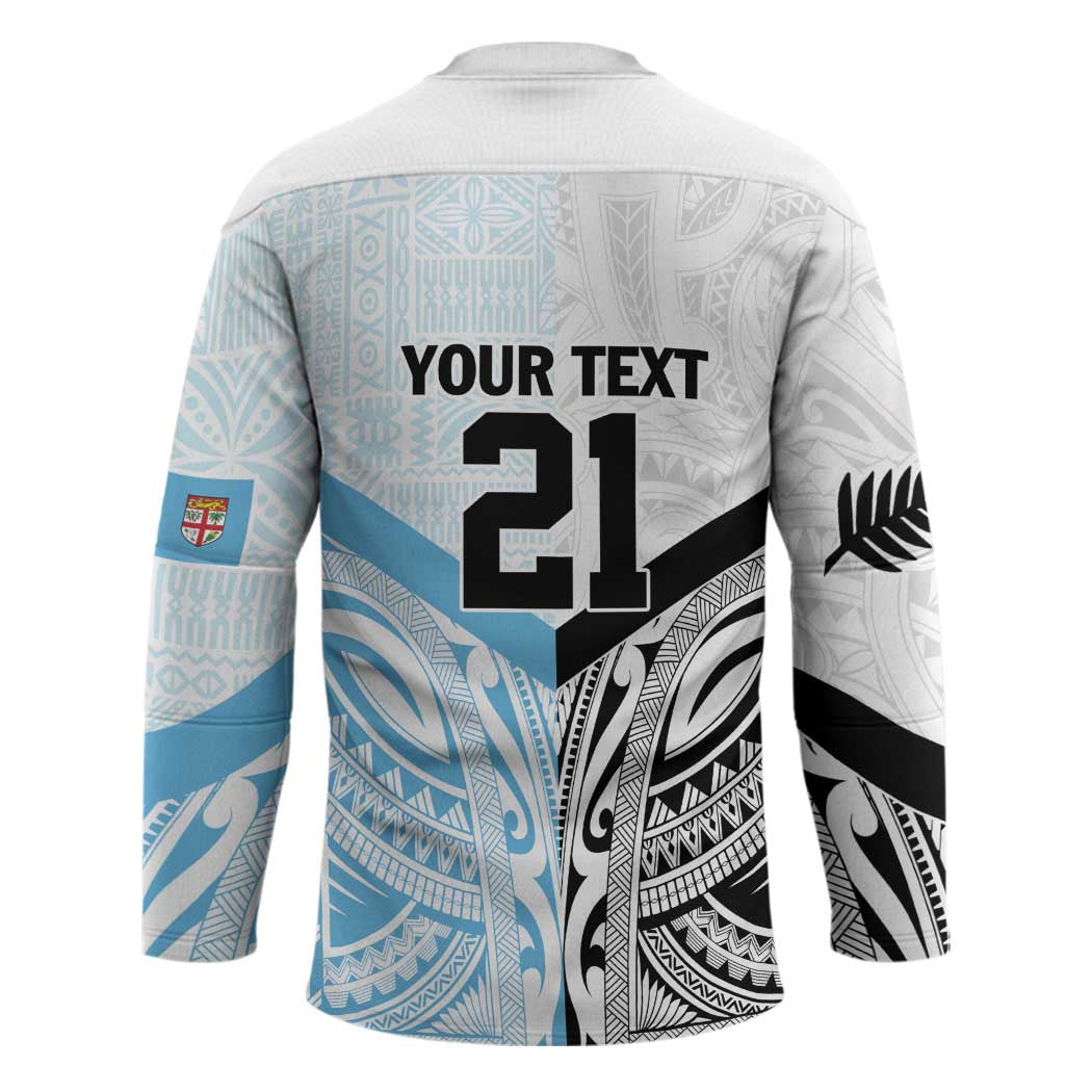New Zealand-Fiji Football Custom Hockey Jersey Together Go Champions LT9 - Polynesian Pride