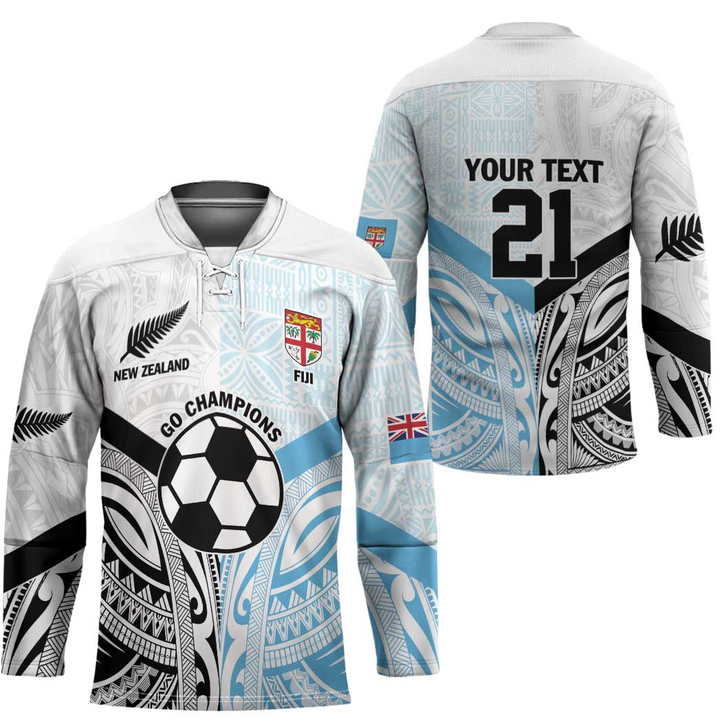 New Zealand-Fiji Football Custom Hockey Jersey Together Go Champions LT9 - Polynesian Pride