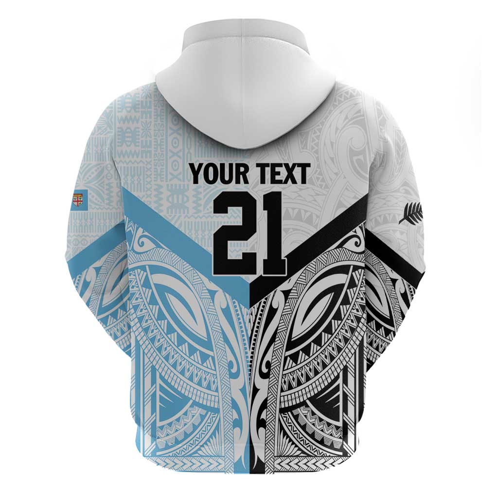 New Zealand-Fiji Football Custom Hoodie Together Go Champions