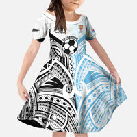 New Zealand-Fiji Football Custom Kid Short Sleeve Dress Together Go Champions LT9 KID Art - Polynesian Pride