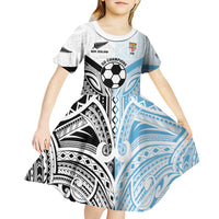 New Zealand-Fiji Football Custom Kid Short Sleeve Dress Together Go Champions LT9 - Polynesian Pride