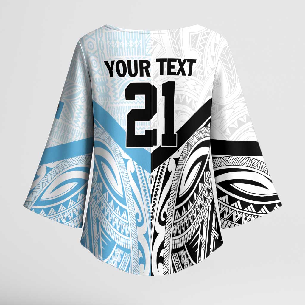 New Zealand-Fiji Football Custom Kimono Sleeve Blouse Together Go Champions - Polynesian Pride