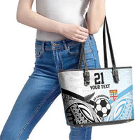 New Zealand-Fiji Football Custom Leather Tote Bag Together Go Champions