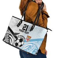 New Zealand-Fiji Football Custom Leather Tote Bag Together Go Champions