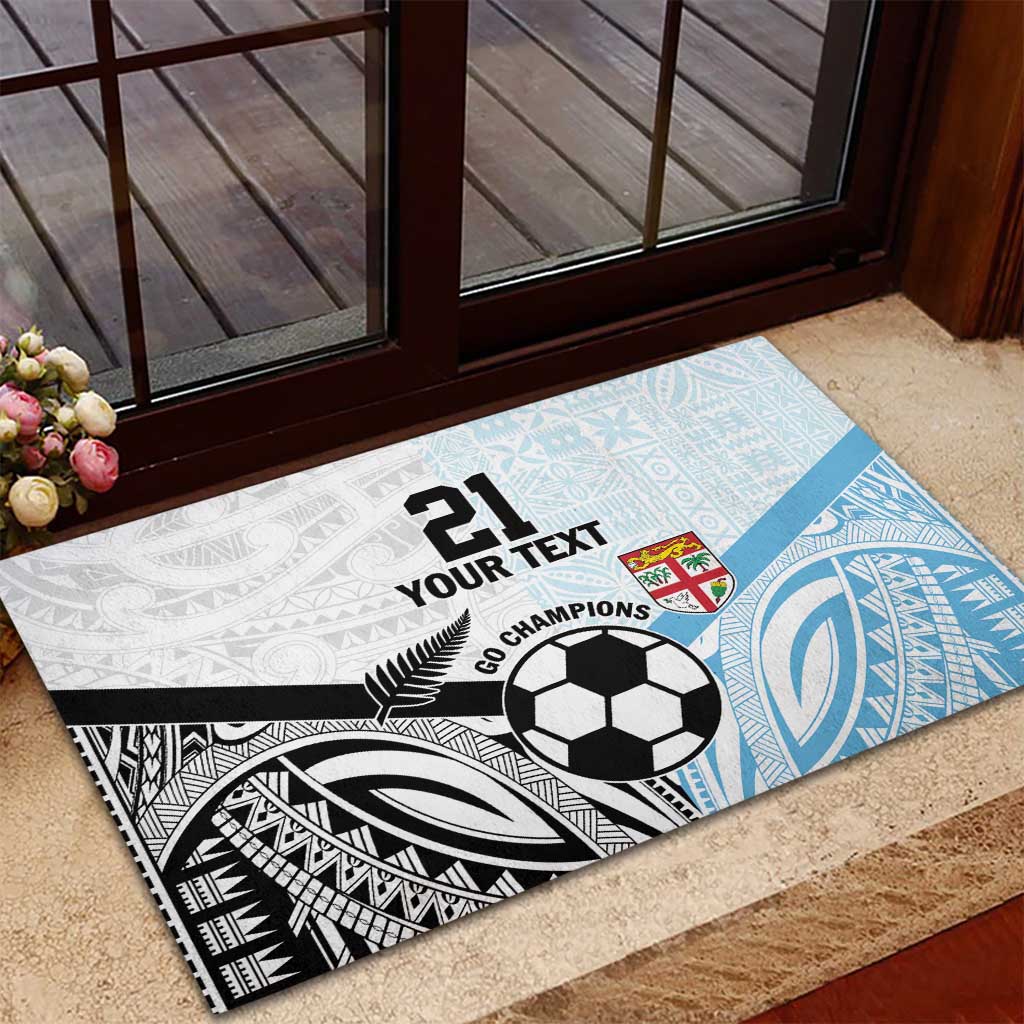 New Zealand-Fiji Football Custom Rubber Doormat Together Go Champions