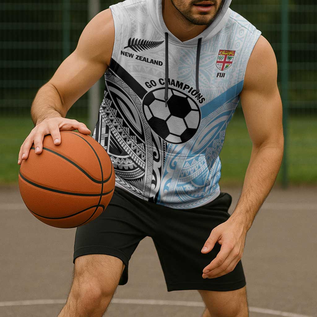 New Zealand-Fiji Football Custom Sleeveless Hoodie Together Go Champions - Polynesian Pride
