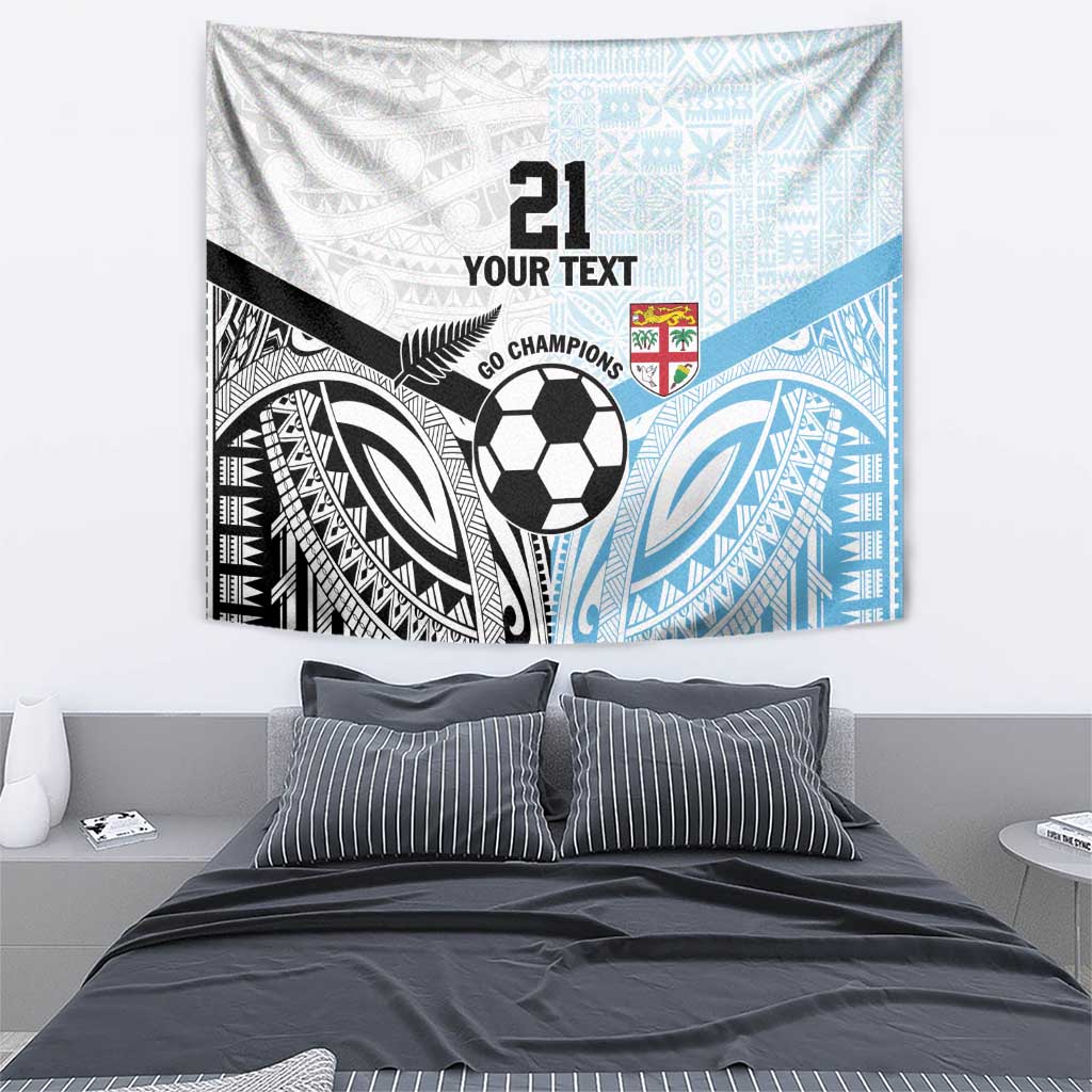 New Zealand-Fiji Football Custom Tapestry Together Go Champions